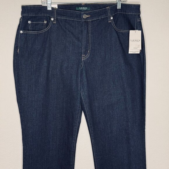 NWT RALPH LAUREN Jeans Woman’s sz 18W Low Rise Modern Straight Curvy Slim Leg - Picture 4 of 10